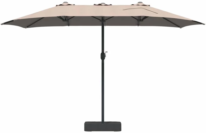 vidaXL Ομπρέλα Κήπου Taupe 385 x 209 x 244 εκατοστά ύφασμα