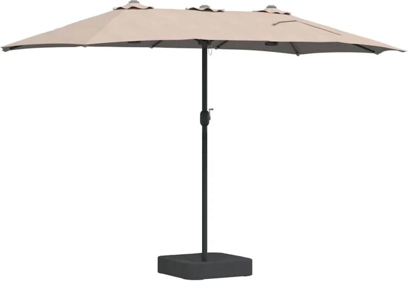 vidaXL Ομπρέλα Κήπου Taupe 385 x 209 x 244 εκατοστά ύφασμα