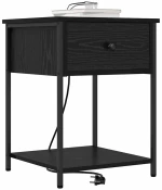 vidaXL Κομοδίνο 2 pcs Μαύρη δρυς 42 x 41 x 56 εκ. Επεξεργασμένο ξύλο
