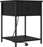 vidaXL Κομοδίνο 2 pcs Μαύρη δρυς 42 x 41 x 56 εκ. Επεξεργασμένο ξύλο