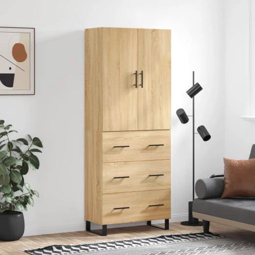 vidaXL Ντουλάπι Sonoma δρυς 69,5 x 34 x 180 εκ. από Επεξεργασμένο Ξύλο