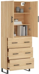 vidaXL Ντουλάπι Sonoma δρυς 69,5 x 34 x 180 εκ. από Επεξεργασμένο Ξύλο