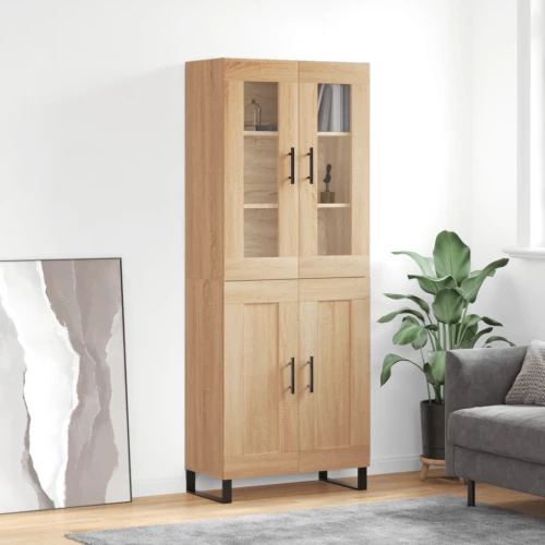 vidaXL Ντουλάπι Sonoma δρυς 69,5 x 34 x 180 εκ. από Επεξεργασμένο Ξύλο