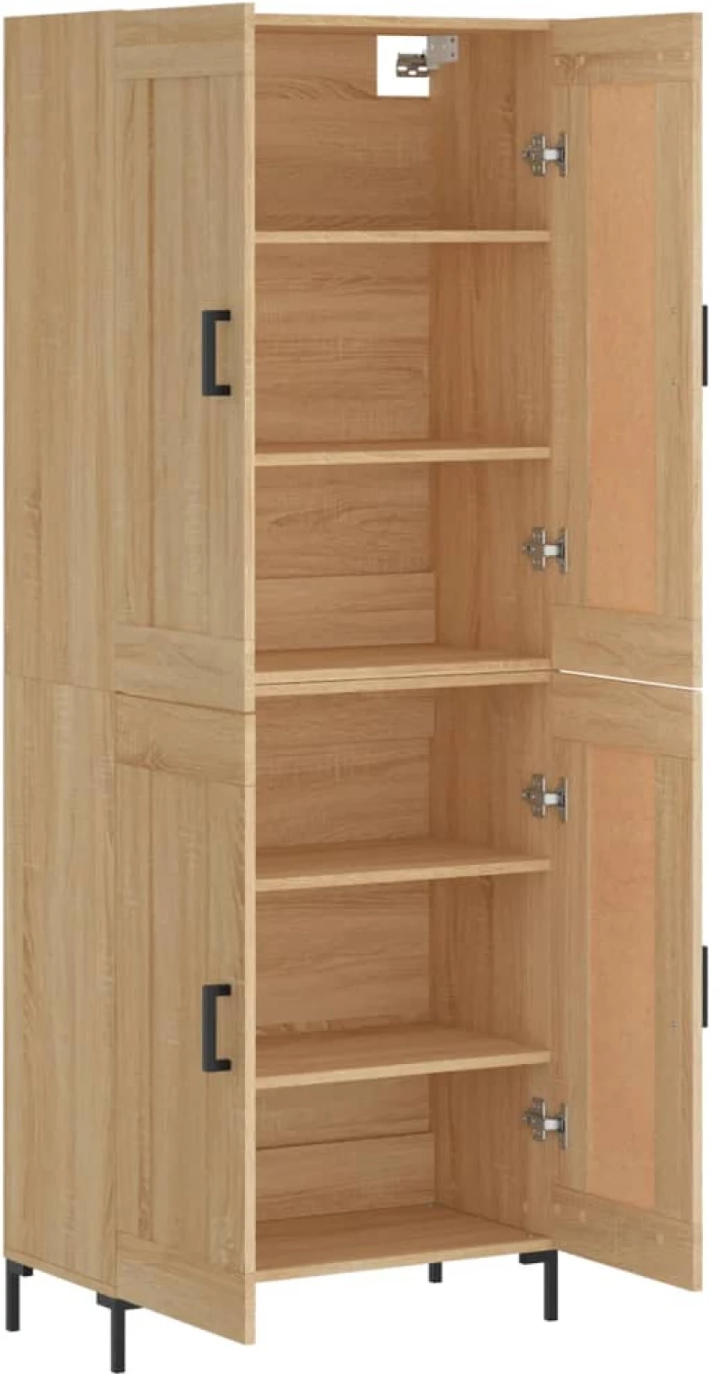 vidaXL Ντουλάπι Sonoma δρυς 69,5 x 34 x 180 εκ. από Επεξεργασμένο Ξύλο