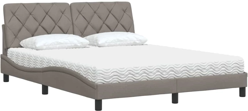 vidaXL Κρεβάτι Taupe 160x200 εκ. Υφασμάτινο