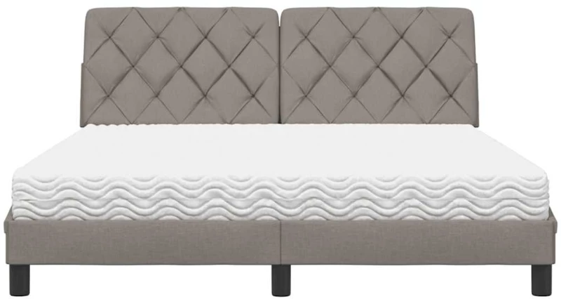 vidaXL Κρεβάτι Taupe 160x200 εκ. Υφασμάτινο