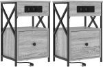 vidaXL Κομοδίνο 2 pcs Γκρι sonoma 40 x 31 x 60 εκ. Επεξεργασμένο ξύλο
