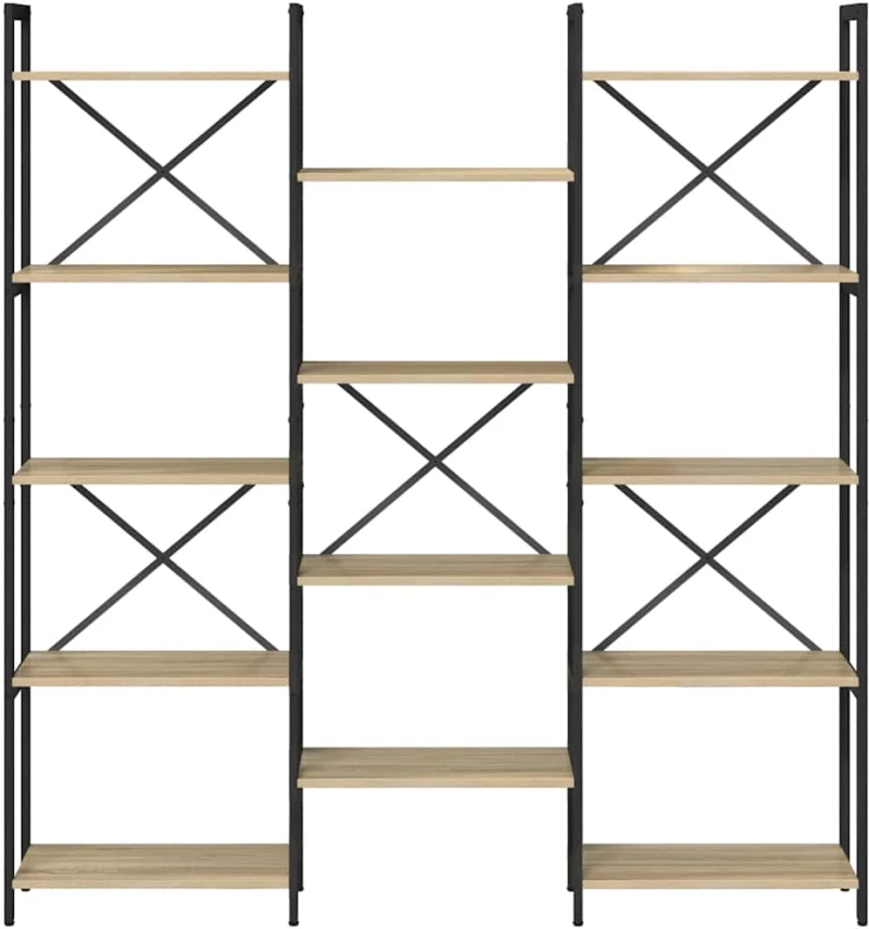 vidaXL Ράφι Βιβλίων Sonoma Δρυς 156 x 25 x 167.5 εκ Επεξεργασμένο ξύλο