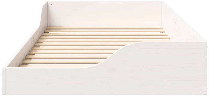 vidaXL Κρεβάτι δαπέδου Λευκό 75 x 190 cm Μασίφ ξύλο πεύκου