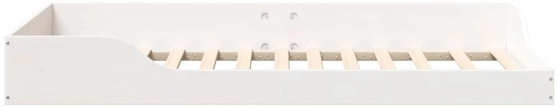 vidaXL Κρεβάτι δαπέδου Λευκό 75 x 190 cm Μασίφ ξύλο πεύκου