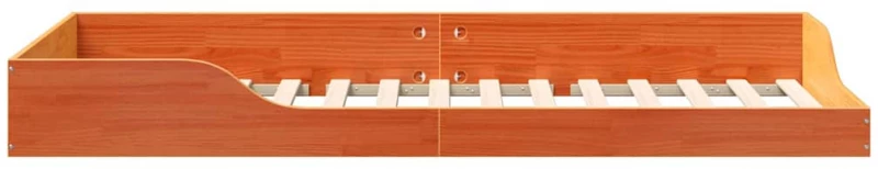 vidaXL Κρεβάτι δαπέδου Καφέ κεριού 100 x 210 cm Μασίφ ξύλο πεύκου