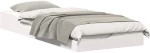 vidaXL Κρεβάτι δαπέδου Λευκό 90 x 220 cm Μασίφ ξύλο πεύκου