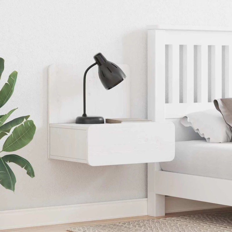 vidaXL Κομοδίνο 2 pcs Λευκό 44 x 32.5 x 40 εκ. Μασίφ ξύλο πεύκου