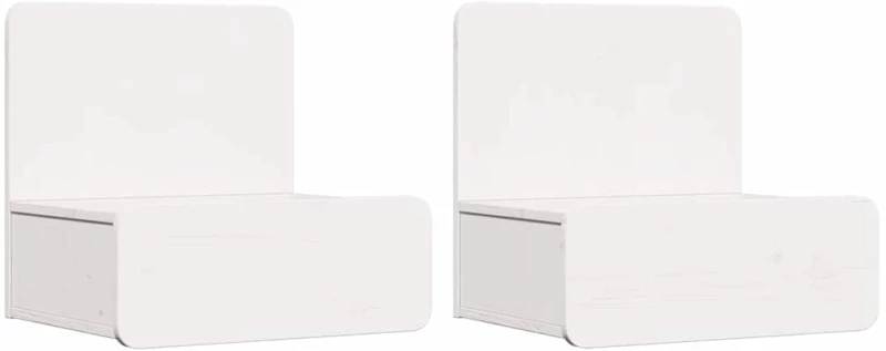 vidaXL Κομοδίνο 2 pcs Λευκό 44 x 32.5 x 40 εκ. Μασίφ ξύλο πεύκου