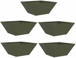 vidaXL Γλάστρα Κήπου 5 pcs Λαδί 35 x 35 x 15 εκ. Ατσάλι