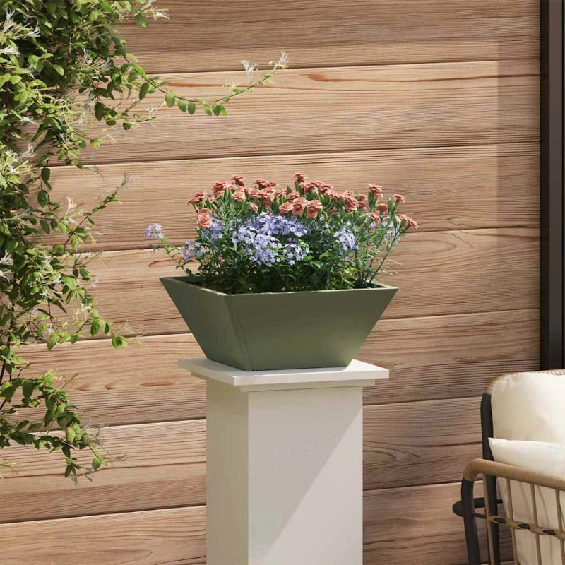 vidaXL Γλάστρα Κήπου 5 pcs Λαδί 35 x 35 x 15 εκ. Ατσάλι