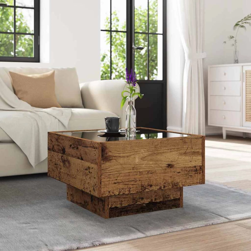 vidaXL Τραπεζάκι σαλονιού Παλαιό ξύλο 50 x 50 x 30 εκ