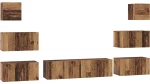 vidaXL Σετ επίπλου τηλεόρασης 8 pcs Παλαιό ξύλο 60 x 30 x 30 cm