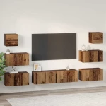 vidaXL Σετ επίπλου τηλεόρασης 8 pcs Παλαιό ξύλο 60 x 30 x 30 cm