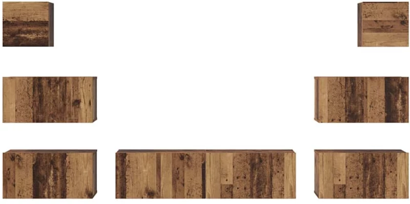 vidaXL Σετ επίπλου τηλεόρασης 8 pcs Παλαιό ξύλο 60 x 30 x 30 cm