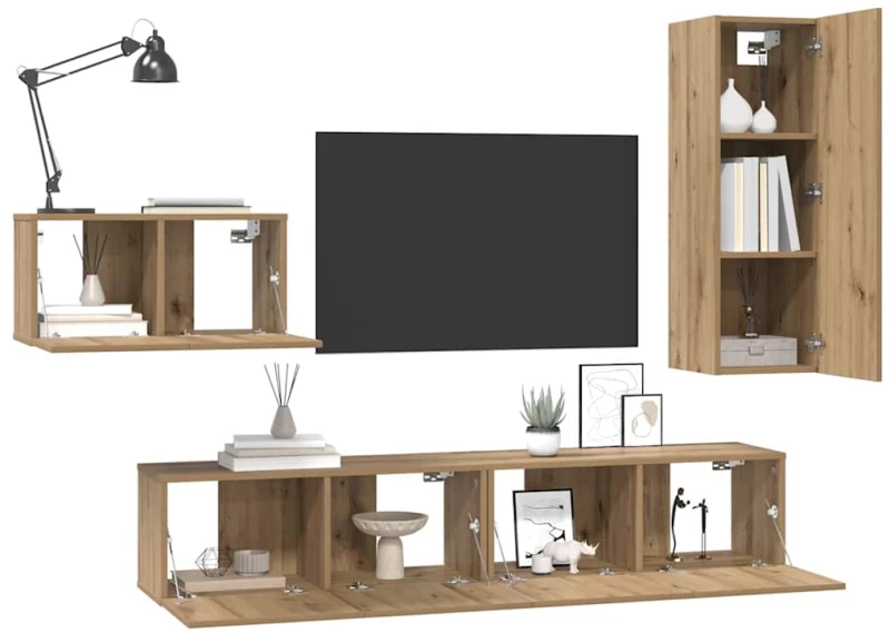 vidaXL Σετ επίπλου τηλεόρασης 4 pcs artisan δρυς 30.5 x 30 x 90 cm