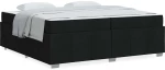 vidaXL Σκελετός Κρεβατιού με στρώμα Μαύρο 200 x 200 cm ύφασμα