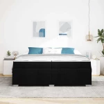 vidaXL Σκελετός Κρεβατιού με στρώμα Μαύρο 200 x 200 cm ύφασμα