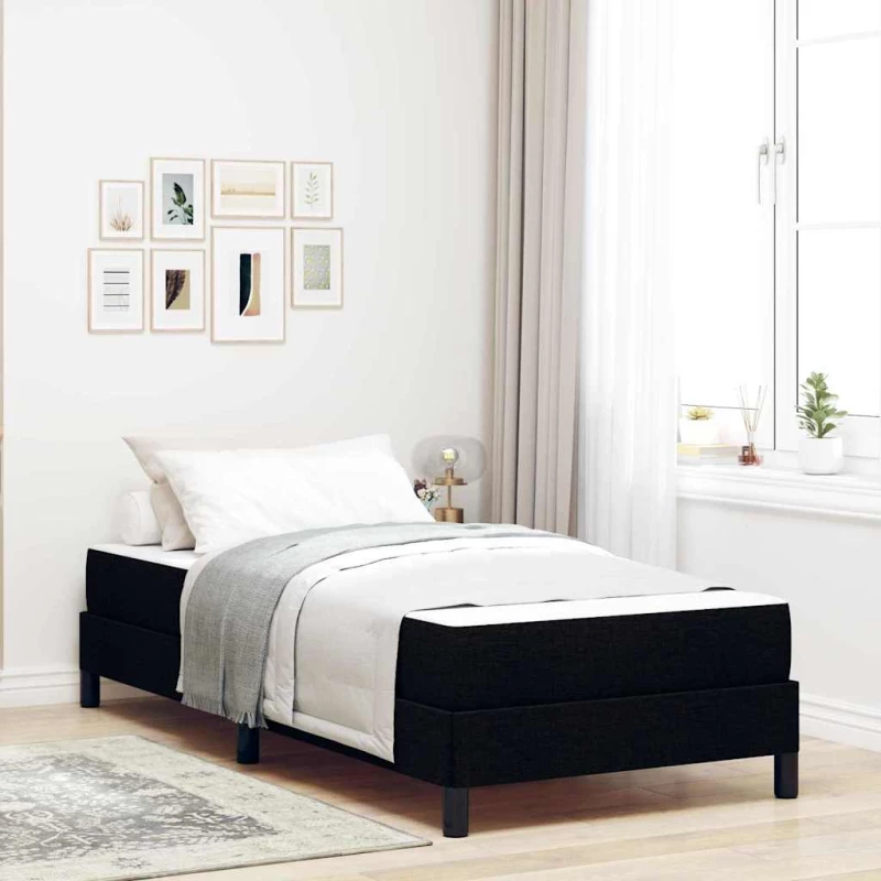 vidaXL Κρεβάτι με ελατήρια με στρώμα Μαύρο 90 x 200 cm ύφασμα