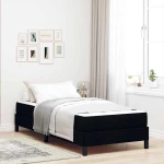 vidaXL Κρεβάτι με ελατήρια με στρώμα Μαύρο 90 x 200 cm ύφασμα