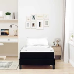 vidaXL Κρεβάτι με ελατήρια με στρώμα Μαύρο 90 x 200 cm ύφασμα