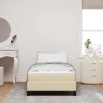 vidaXL Κρεβάτι με ελατήρια με στρώμα Κρεμ 100 x 200 cm ύφασμα