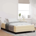 vidaXL Κρεβάτι με ελατήρια με στρώμα Κρεμ 120 x 190 cm ύφασμα