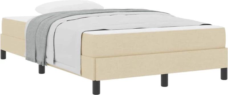 vidaXL Κρεβάτι με ελατήρια με στρώμα Κρεμ 120 x 190 cm ύφασμα