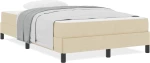 vidaXL Κρεβάτι με ελατήρια με στρώμα Κρεμ 120 x 190 cm ύφασμα