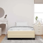 vidaXL Κρεβάτι με ελατήρια με στρώμα Κρεμ 120 x 190 cm ύφασμα