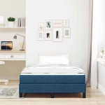 vidaXL Κρεβάτι με ελατήρια με στρώμα Μπλε 120 x 200 cm ύφασμα