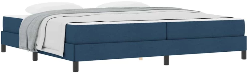 vidaXL Κρεβάτι με ελατήρια με στρώμα Μπλε 200 x 200 cm ύφασμα