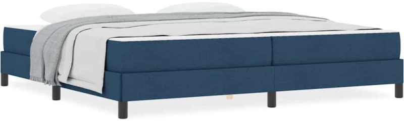 vidaXL Κρεβάτι με ελατήρια με στρώμα Μπλε 200 x 200 cm ύφασμα