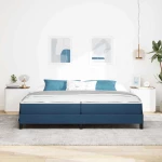 vidaXL Κρεβάτι με ελατήρια με στρώμα Μπλε 200 x 200 cm ύφασμα