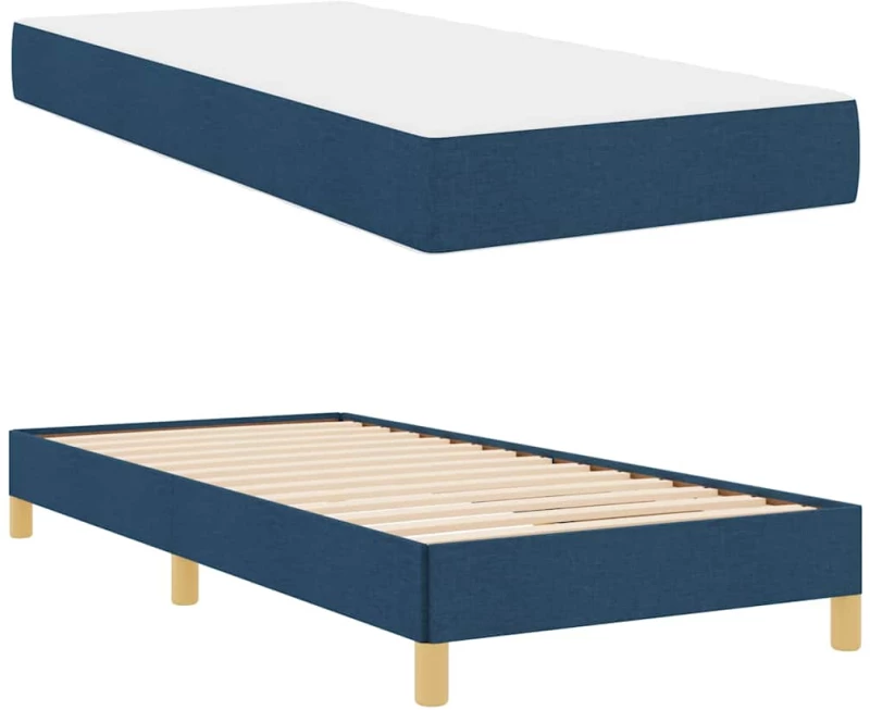 vidaXL Κρεβάτι με ελατήρια Μπλε και Καφέ 80 x 200 cm