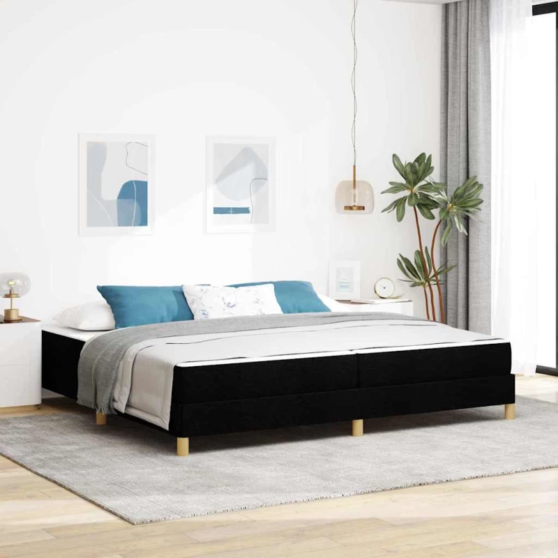vidaXL Κρεβάτι με ελατήρια Μαύρο και Καφέ 200 x 200 cm