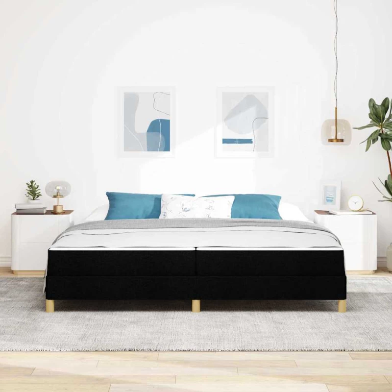 vidaXL Κρεβάτι με ελατήρια Μαύρο και Καφέ 200 x 200 cm