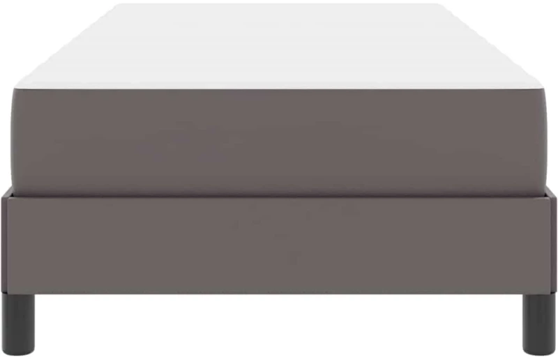 vidaXL Κρεβάτι με στρώμα Γκρι 90 x 190 cm Τεχνητό δέρμα