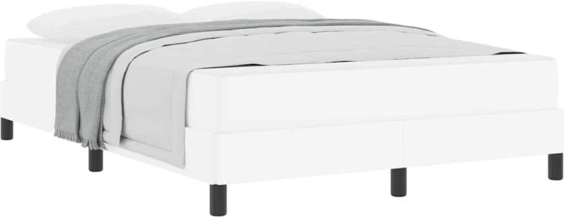 vidaXL Κρεβάτι με στρώμα Καθαρό Λευκό 140 x 190 cm Τεχνητό δέρμα