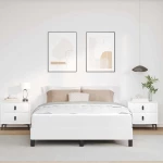 vidaXL Κρεβάτι με στρώμα Καθαρό Λευκό 140 x 190 cm Τεχνητό δέρμα