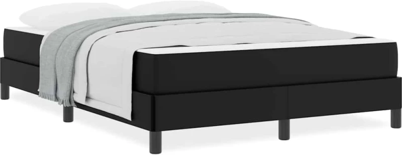 vidaXL Κρεβάτι με στρώμα Μαύρο 160 x 200 cm Τεχνητό δέρμα
