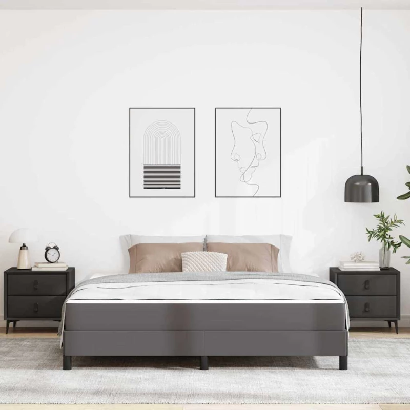 vidaXL Κρεβάτι με στρώμα Γκρι 180 x 200 cm Τεχνητό δέρμα