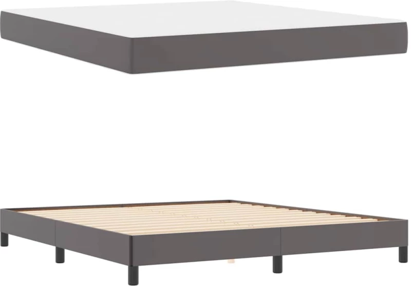 vidaXL Κρεβάτι με στρώμα Γκρι 180 x 200 cm Τεχνητό δέρμα