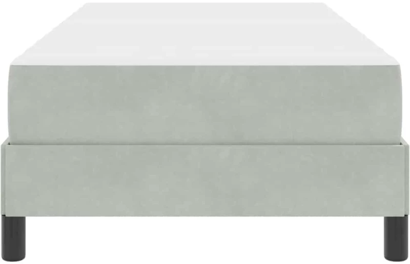 vidaXL Κρεβάτι box spring με στρώμα Ανοιχτό γκρι 100 x 200 cm Βελούδο