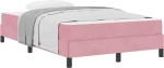 vidaXL Κρεβάτι box spring με στρώμα με στρώμα Ροζ 120 x 190 cm Βελούδο